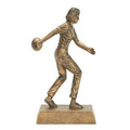 Signature Series Gold Female Bowling Figurine - 8 1/4"